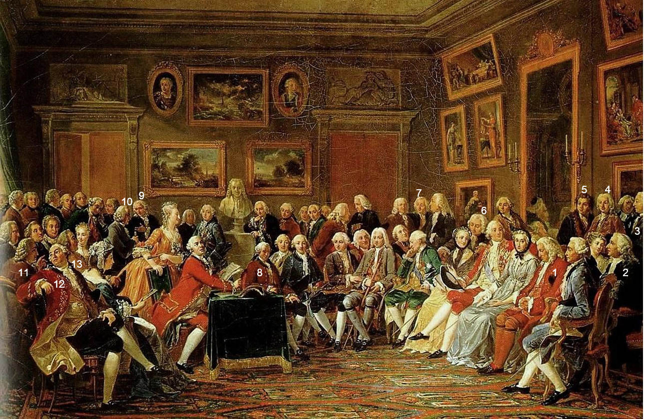 Salon de Madame Geoffrin par Charles Gabriel Lemonier (1734-1824)